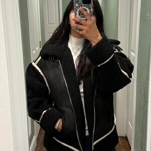 Black and white faux fur